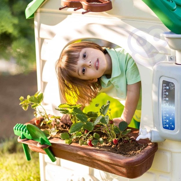 Žaidimų namelis su saulės baterija, eco rūšiavimu ir vėjo malūnėliu, Feber