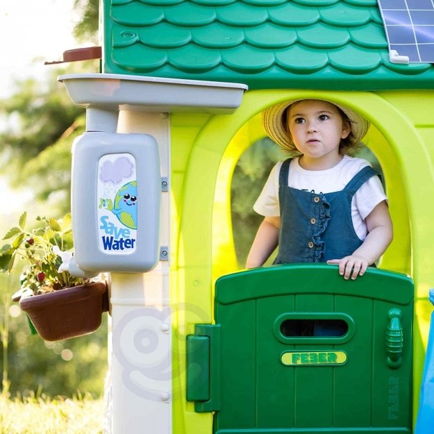 Žaidimų namelis su saulės baterija, eco rūšiavimu ir vėjo malūnėliu, Feber