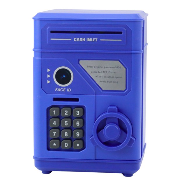 Elektroninė taupyklė - seifas ATM su PIN kodu, mėlyna 1