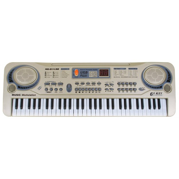 Elektrinis pianinas vaikams su mikrofonu  MQ-811USB, smėlio spalvos