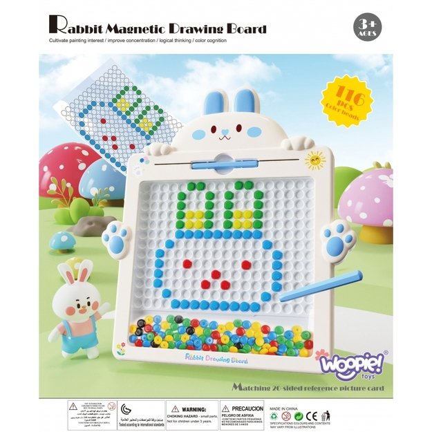 Montessori magnetinė lenta MagPad, WOOPIE, zuikis, rožinis