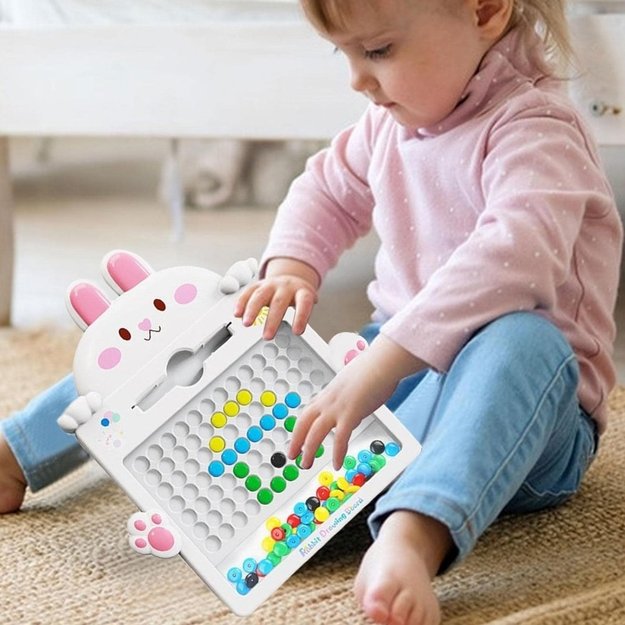 Montessori magnetinė lenta MagPad, WOOPIE, zuikis, rožinis