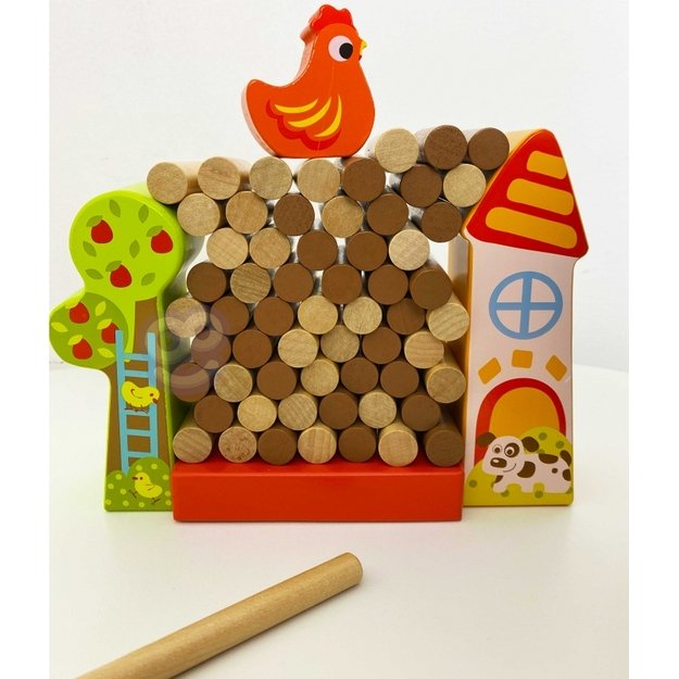 Arkadinis žaidimas „Krentanti medinė vištų ferma“, TOOKY TOY 10