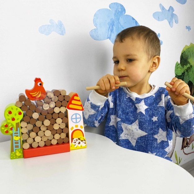 Arkadinis žaidimas „Krentanti medinė vištų ferma“, TOOKY TOY 3