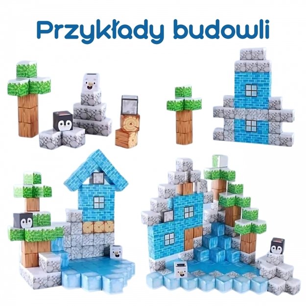 Magnetinių 3D statybinių blokų rinkinys vaikams „Žiemos pasaulis“ 66 vnt. WOOPIE  3