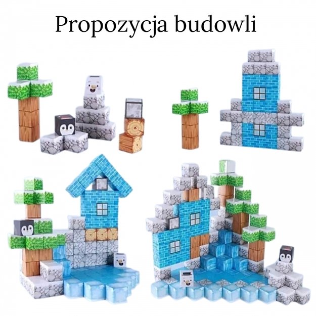 Magnetinių 3D statybinių blokų rinkinys vaikams „Žiemos pasaulis“ 66 vnt. WOOPIE  9