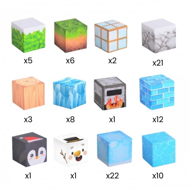 Magnetinių 3D statybinių blokų rinkinys vaikams „Žiemos pasaulis“ 66 vnt. WOOPIE  8