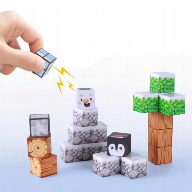 Magnetinių 3D statybinių blokų rinkinys vaikams „Žiemos pasaulis“ 66 vnt. WOOPIE  10