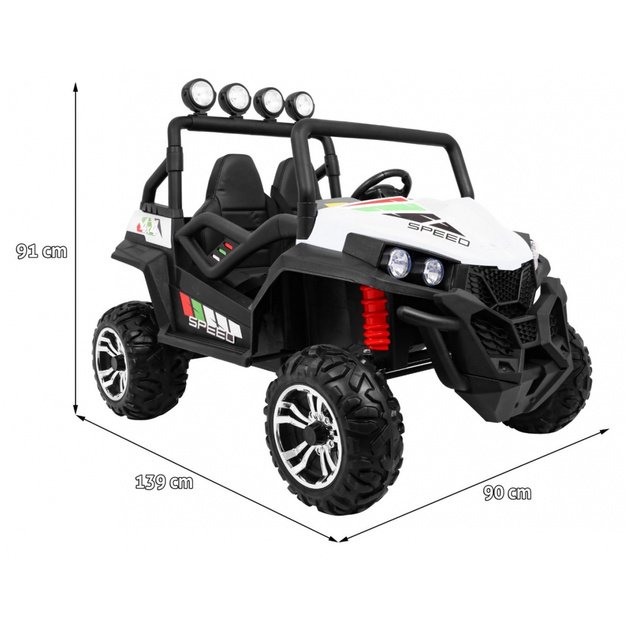 Dvivietis elektromobilis 4x4 bagis Grand Buggy, baltas
