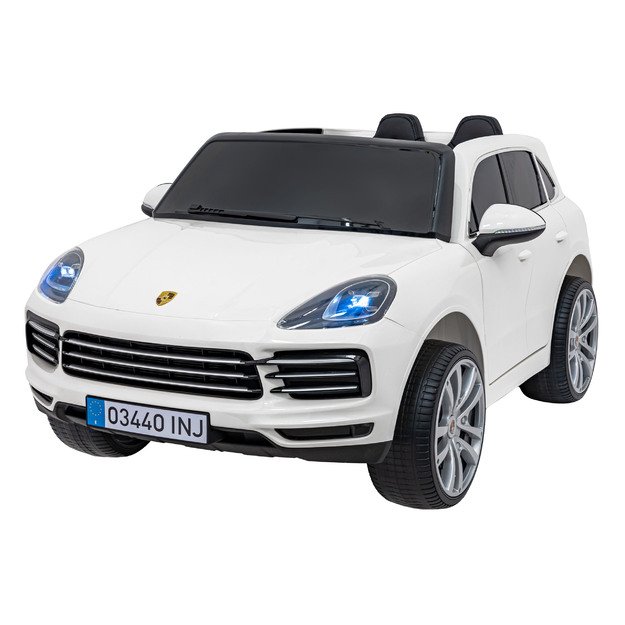 Vienvietis elektromobilis Porsche Cayenne S, baltas lakuotas