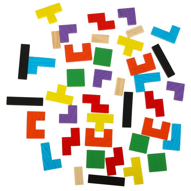 Medinė dėlionė ,,Tetris", 40vnt.
