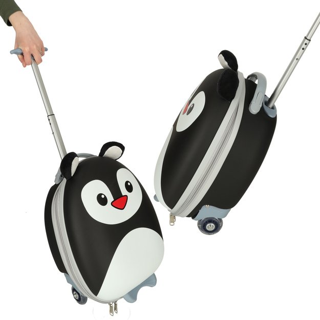 Vaikiškas kelioninis lagaminas ant ratukų, pingvinas