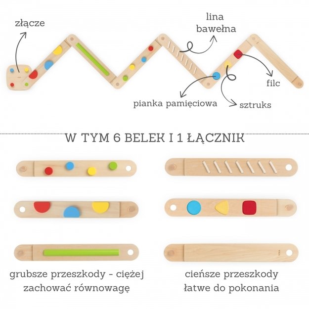 Medinė modulinė balansinė lenta-sensorinis takas, VIGA 12