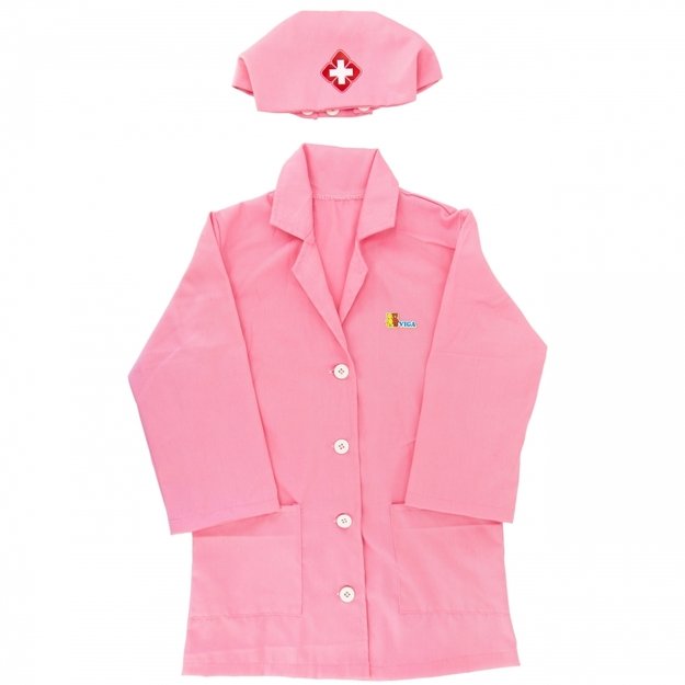 Mažojo slaugytojo apranga su kepure, rožinė, VIGA 1
