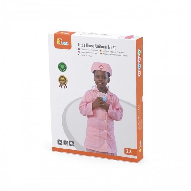 Mažojo slaugytojo apranga su kepure, rožinė, VIGA 6