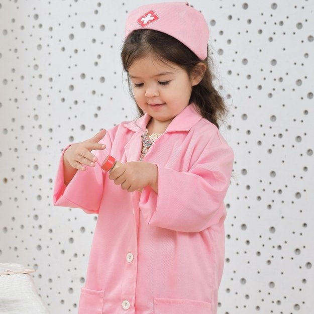 Mažojo slaugytojo apranga su kepure, rožinė, VIGA 5