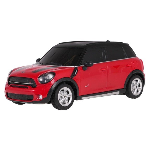 Nuotoliniu būdu valdomas Mini Countryman automobilis, raudonas