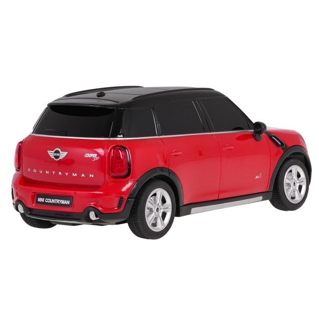 Nuotoliniu būdu valdomas Mini Countryman automobilis, raudonas