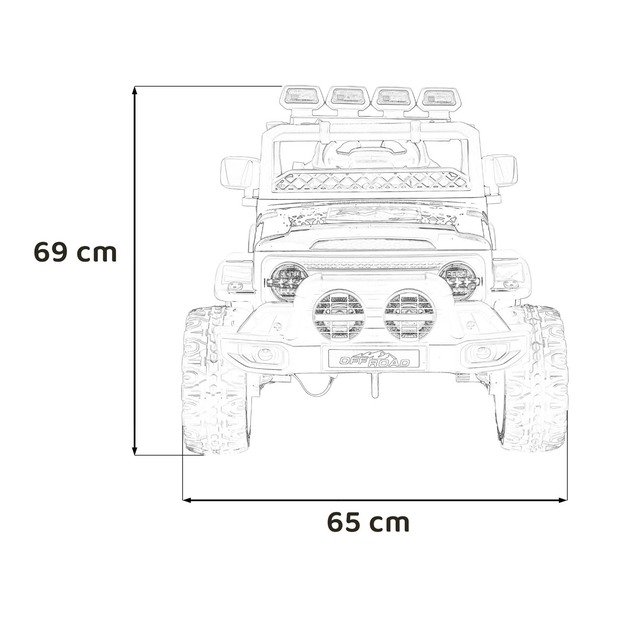 Vienvietis elektrinis džipas vaikams OFF ROAD CLIMBER, baltas