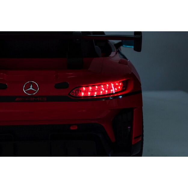 Vienvietis elektrinis sportinis automobilis Mercedes AMG GT3 vaikams, raudonas