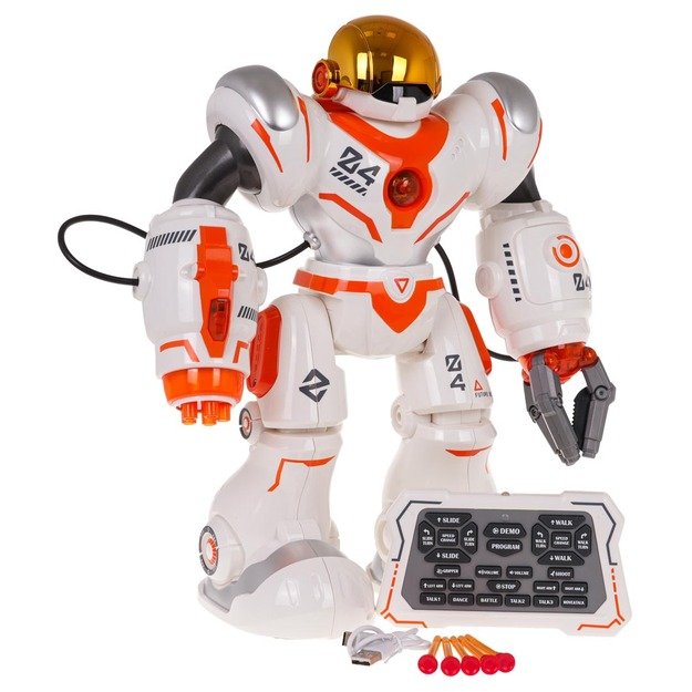 Nuotoliniu būdu valdomas robotas, oranžinis