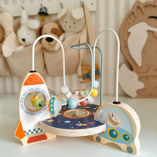 Medinis labirintas vaikams su kosmoso motyvais, TOOKY TOY