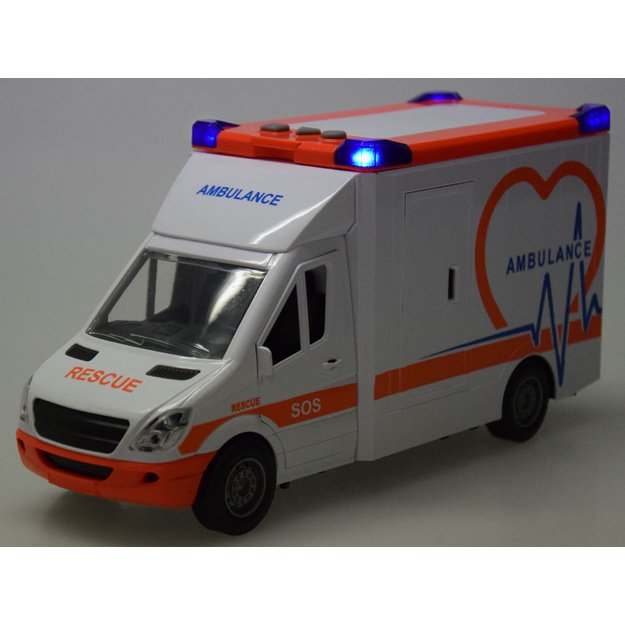 Greitosios pagalbos automobilis su neštuvais, garso ir šviesos efektais