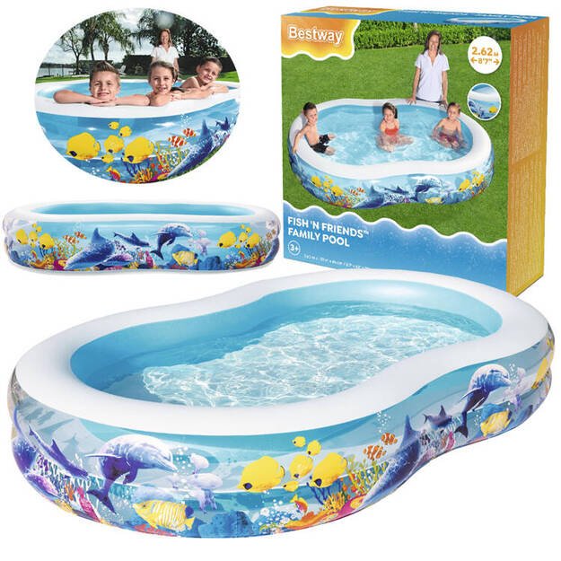 Pripučiamas baseinas vaikams 262x157x46cm, Bestway