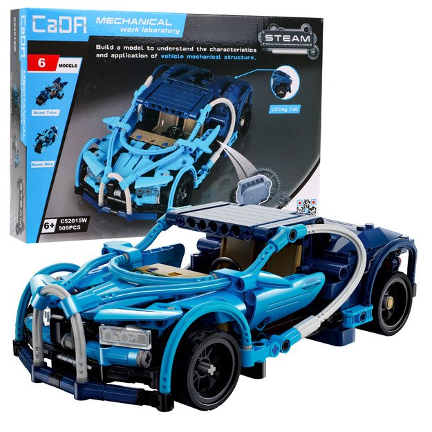 CaDA automobilio konstruktoriaus rinkinys 6in1 509 el., mėlynas