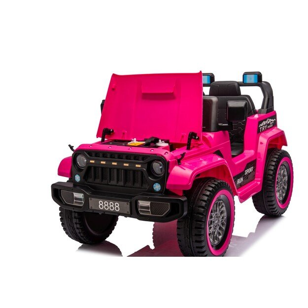 Vienvietis elektrinis visureigis vaikams Off Road MOUNTAIN, rožinis