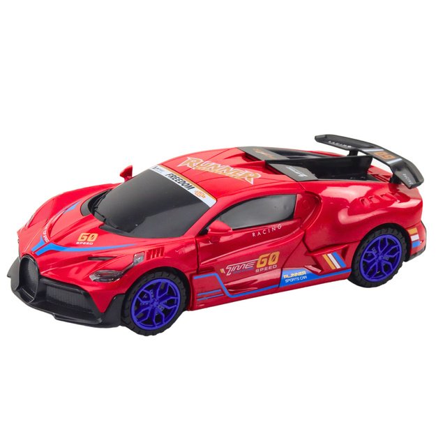 Sportinis automobilis su kliūčių jutikliu, garso ir šviesos efektais, raudonas 1