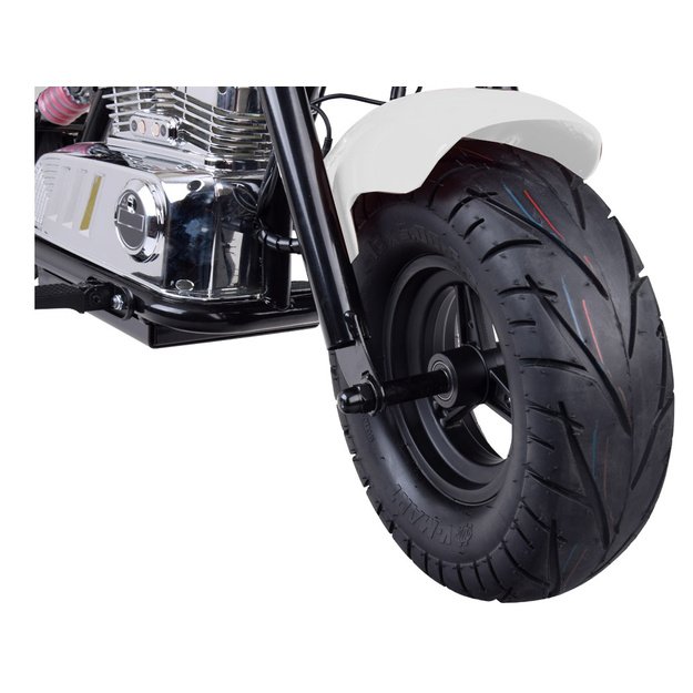 Vienvietis elektrinis motociklas vaikams iki 80 kg, baltas