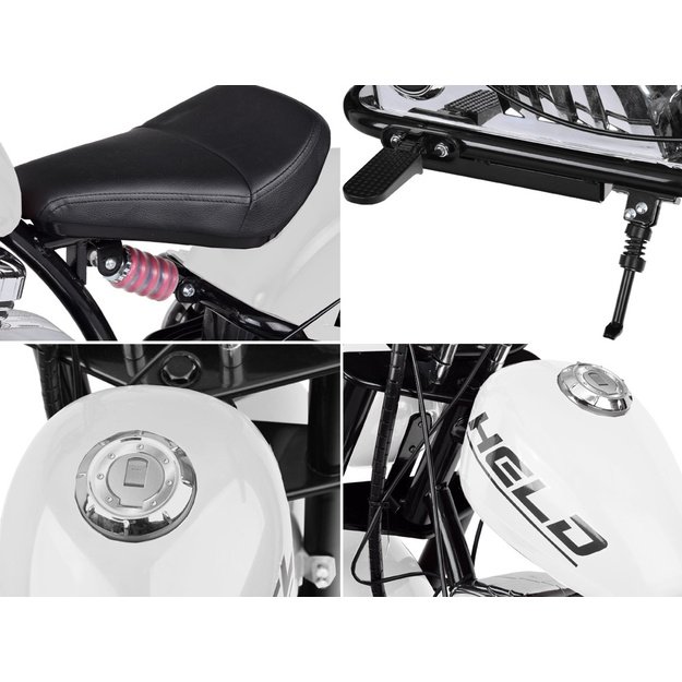 Vienvietis elektrinis motociklas vaikams iki 80 kg, baltas