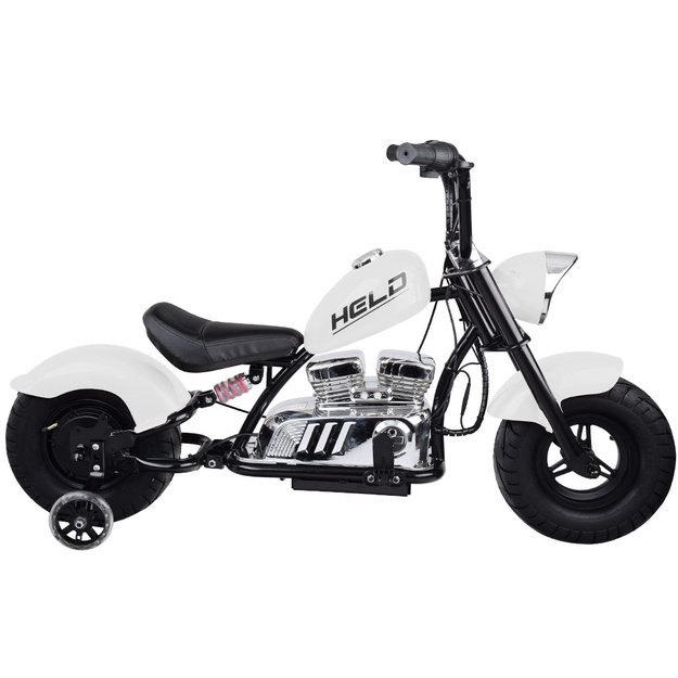 Vienvietis elektrinis motociklas vaikams iki 80 kg, baltas