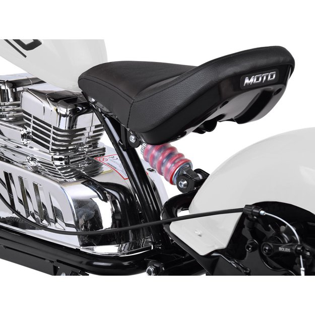 Vienvietis elektrinis motociklas vaikams iki 80 kg, baltas
