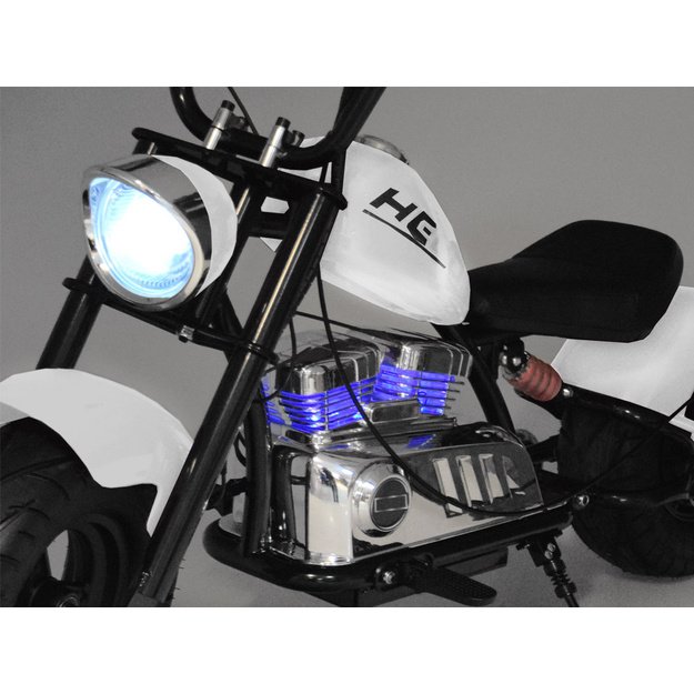 Vienvietis elektrinis motociklas vaikams iki 80 kg, baltas