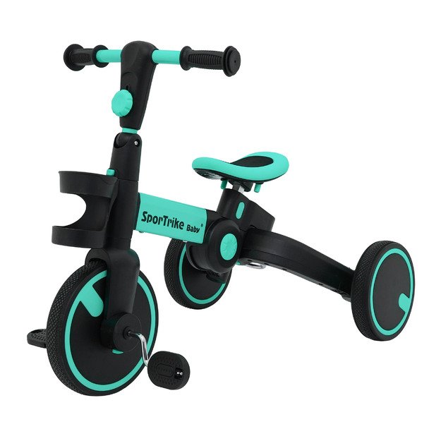 Vaikiškas triratukas „Happy Bike 3in1“, mėlynas