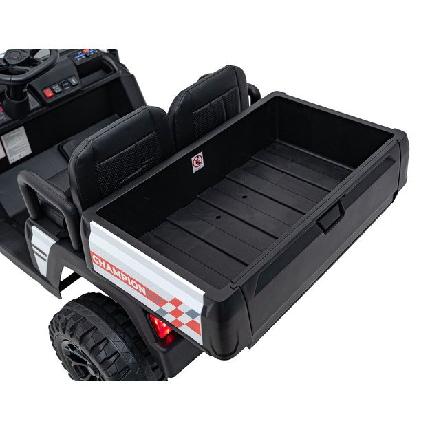 Dvivietis elektrinis visureigis vaikams Champion Pick-Up, juodas