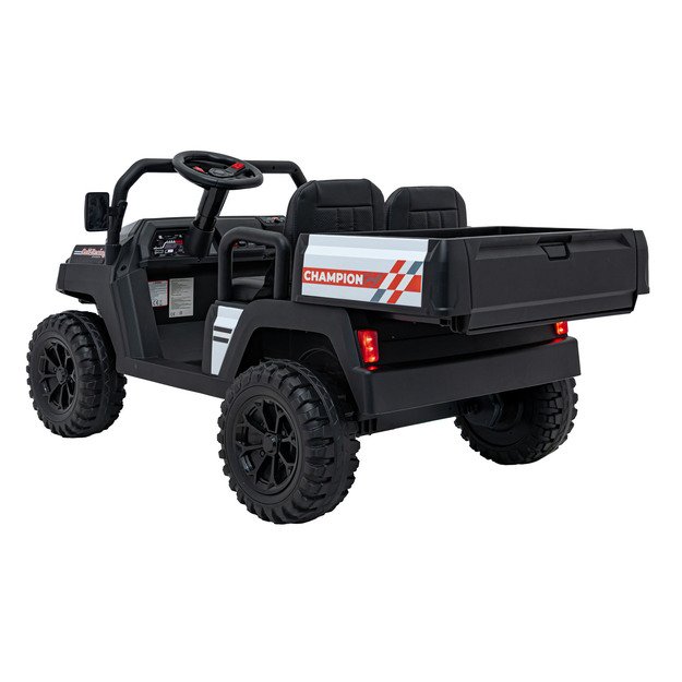 Dvivietis elektrinis visureigis vaikams Champion Pick-Up, juodas