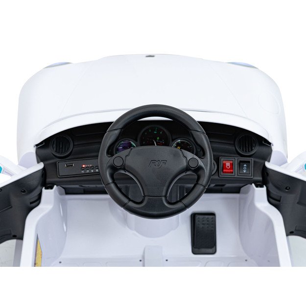 Vienvietis elektromobilis vaikams RUF CTR3, baltas