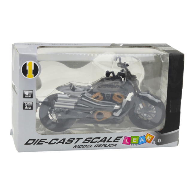 Metalinis Chopper motociklas vaikams  su garso ir šviesos efektais 1:12