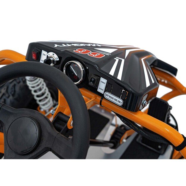 Vienvietis elektrinis sportinis kartingas MAIGHTY vaikams, oranžinis
