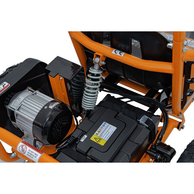 Vienvietis elektrinis sportinis kartingas MAIGHTY vaikams, oranžinis