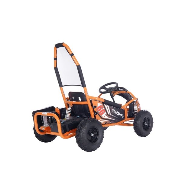Vienvietis elektrinis sportinis kartingas MAIGHTY vaikams, oranžinis