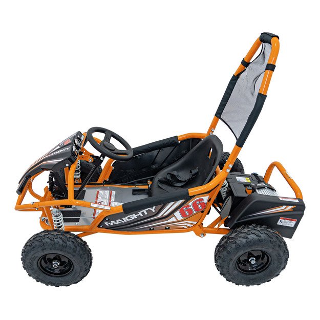 Vienvietis elektrinis sportinis kartingas MAIGHTY vaikams, oranžinis