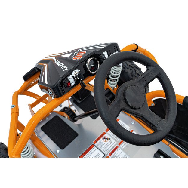 Vienvietis elektrinis sportinis kartingas MAIGHTY vaikams, oranžinis