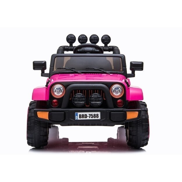 Vienvietis elektromobilis vaikams JEEP 4x4 BRD-7588, rožinis