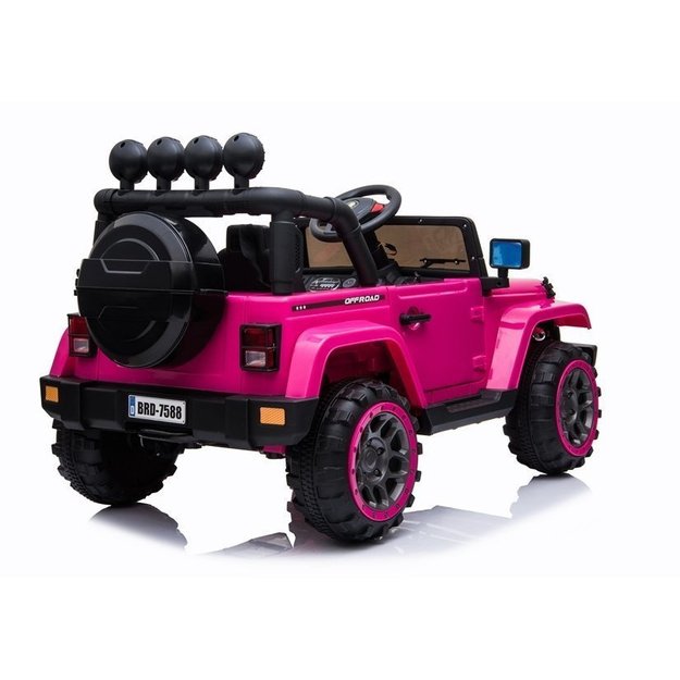 Vienvietis elektromobilis vaikams JEEP 4x4 BRD-7588, rožinis