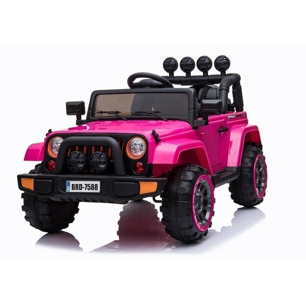 Vienvietis elektromobilis vaikams JEEP 4x4 BRD-7588, rožinis
