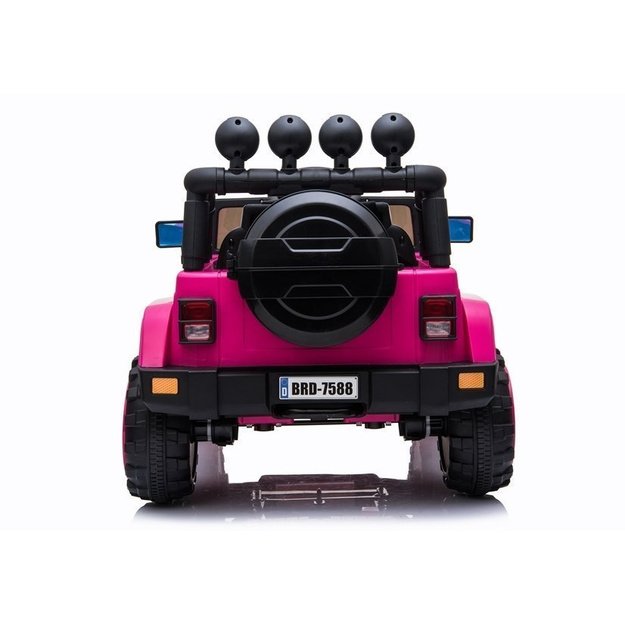 Vienvietis elektromobilis vaikams JEEP 4x4 BRD-7588, rožinis